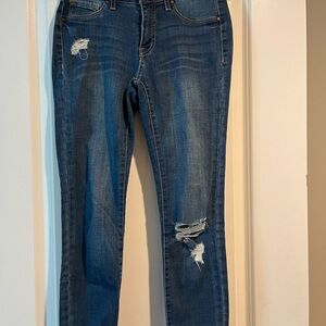 Rewash Distressed Skinny Jeans in Blue